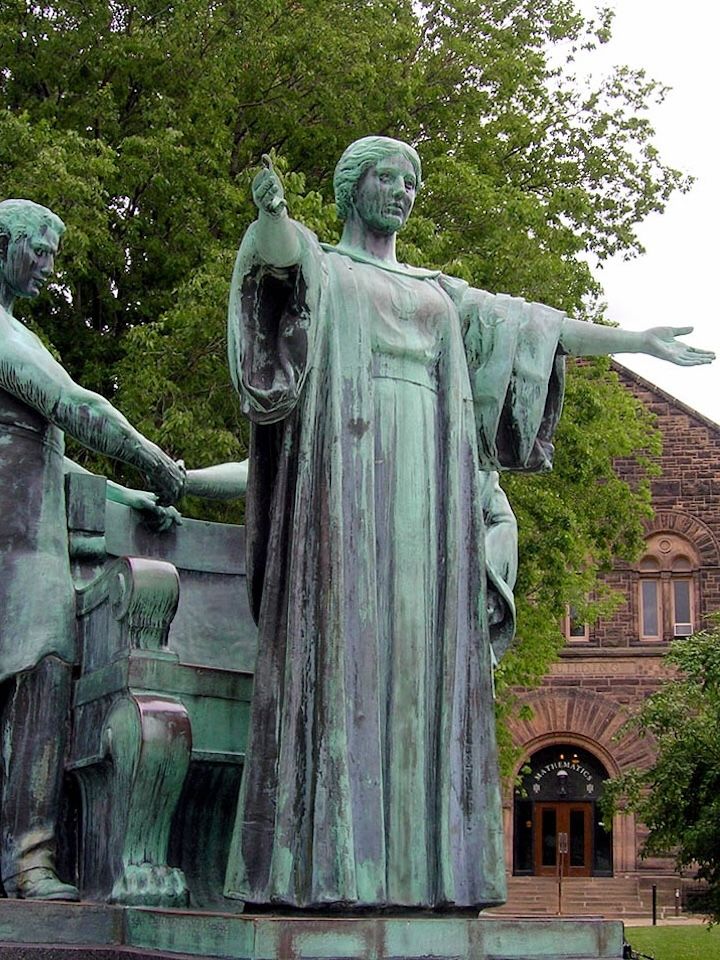 The Alma Mater statue at the University of Illinois at Urbana-Champaign before restoration