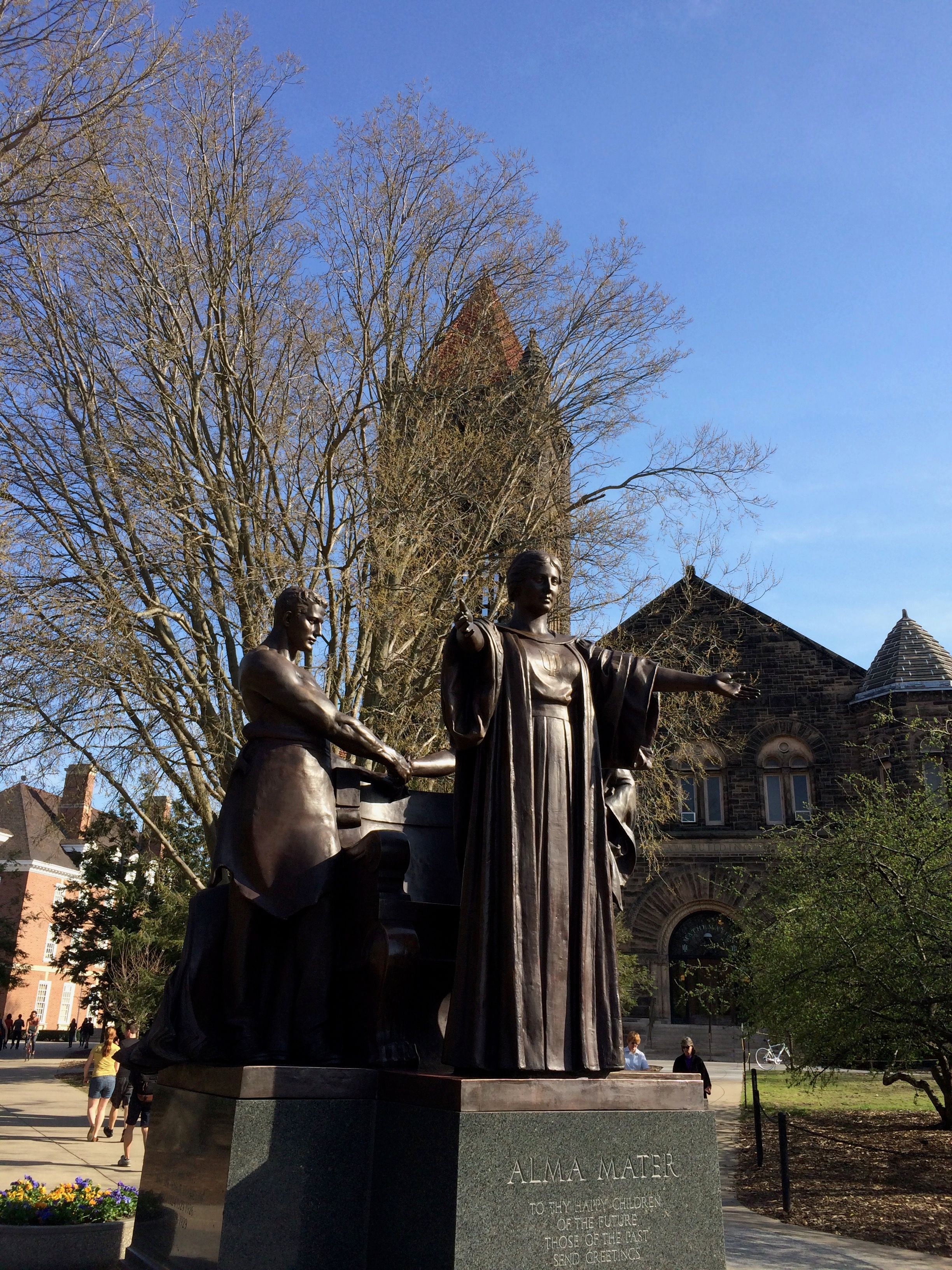 The Alma Mater statue at the University of Illinois at Urbana-Champaign after restoration