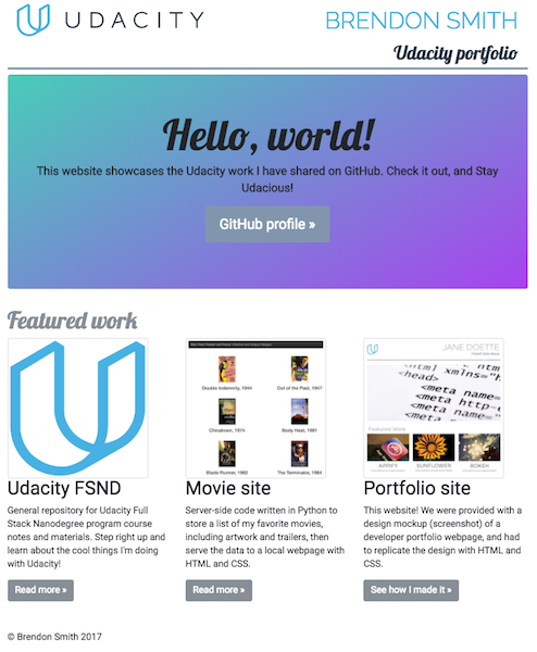 Completed responsive homepage on desktop